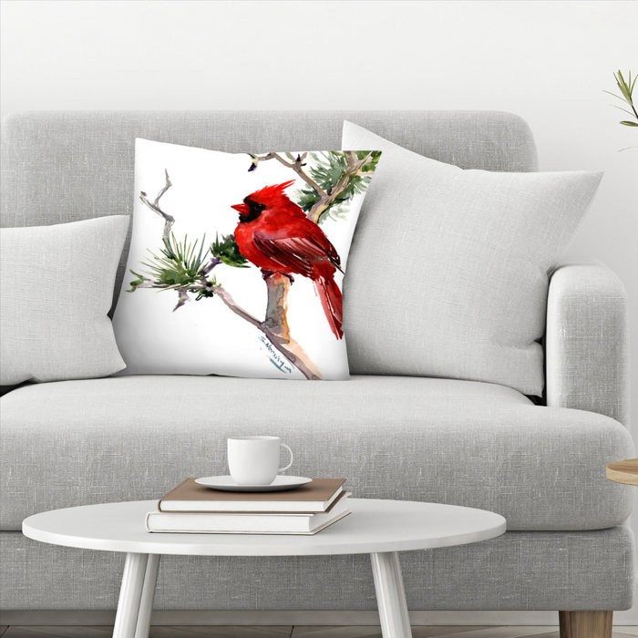 The Twillery Co.® Stutz Suren Nersisyan Cardinal Bird Throw Pillow Cover Wayfair